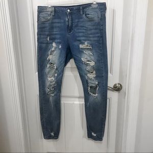 Distressed jeans